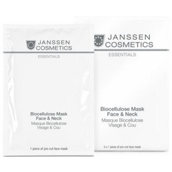 Фото Janssen Biocellulose Mask Face & Neck - Универсальная интенсивно увлажняющая лифтинг-маска для лица и шеи с голубикой, 1 шт