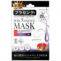 Japan Gals Pure 5 Essential - Питательные маски для лица с плацентой, 30 шт.