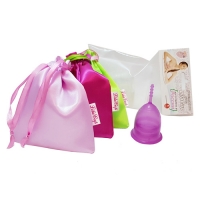 LilaCup - Чаша менструальная Практик, в атласном мешочке, фиолетовая, размер S, 1 шт