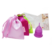 LilaCup - Чаша менструальная Практик, в атласном мешочке, фиолетовая, размер L, 1 шт - фото 1