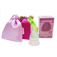 LilaCup - Чаша менструальная Атлас Премиум, прозрачная, размер L, 1 шт