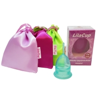 LilaCup - Чаша менструальная Атлас Премиум, изумрудная, размер S, 1 шт