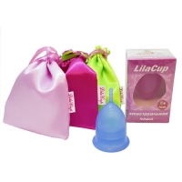 LilaCup - Чаша менструальная Атлас Премиум, синяя, размер L, 1 шт