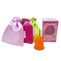LilaCup - Чаша менструальная Атлас Премиум, оранжевая, размер S, 1 шт
