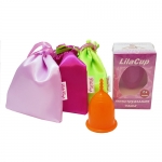 Фото LilaCup - Чаша менструальная Атлас Премиум, оранжевая, размер L, 1 шт