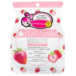 Фото Sun Smile Pure Smail Essence Mask - Маска для лица матирующая на йогуртовой основе c земляникой, 1 шт