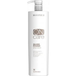 Фото Selective On Care Tech Silver Power Shampoo - Серебряный шампунь для обесцвеченных или седых волос, 1000 мл