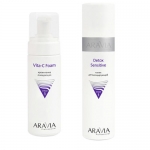 Фото Aravia Professional -  Крем-пенка очищающая Vita-C Foaming, 160 мл + Тоник детоксицирующий Detox Sensitive, 250 мл