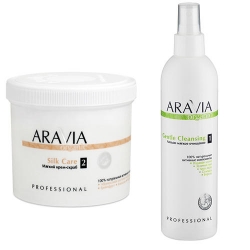 Фото Aravia Professional -  Organic Silk Care - Крем-скраб мягкий, 550 мл + Organic Gentle Cleansing - Лосьон мягкое очищение, 300 мл