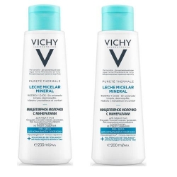 Фото Vichy - Комплект: Мицеллярное молочко с минералами для сухой и нормальной кожи, 2 шт. по 200 мл, 1 шт