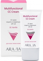 Фото Aravia Professional - СС-крем защитный SPF-20 Multifunctional CC Cream Vanilla 01, 50 мл