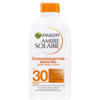 Garnier Ambre Solaire - Водостойкое солнцезащитное молочко Увлажнение 24ч, SPF 30, 200 мл - фото 1