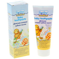 Фото Babyline Baby toothpaste - Зубная паста детская со вкусом апельсина, 75 мл
