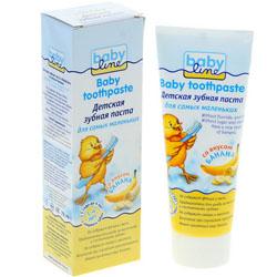 Фото Babyline Baby toothpaste - Зубная паста детская со вкусом банана, 75 мл