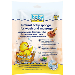 Фото Babyline Natural Baby Sponge For Wash and Massage - Губка детская для мытья и массажа Натуральная