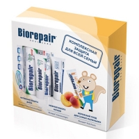 Biorepair - Набор зубных паст Семейный с Kids персик