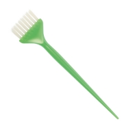 Dewal Pro - Кисть для окрашивания зеленая, с белой прямой  щетиной, узкая 45 мм кисть для окрашивания волос полупрозрачная с блестками прямая щетина 03 зеленая