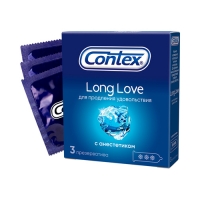 Contex Long Love - Презервативы с анестетиком №3, 3 шт tiny love подвесная игрушка зайчик