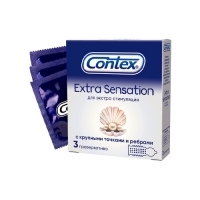 Contex Extra Sensation - Презервативы с крупными точками и ребрами №3, 3 шт мусорный колобок