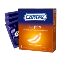 Contex Light - Презервативы Особо тонкие №3, 3 шт презервативы contex lights особо тонкие 30 шт