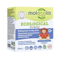 Molecola - Стиральный порошок для стирки детского белья Концентрат гипоаллергенный экологичный, 1 кг заботливая мама порошок для стирки детского белья малышарики 400