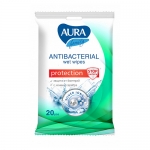 Фото Aura Family pocket-pack - Влажные салфетки с антибактериальным эффектом для всей семьи, 20 шт.