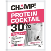 Леовит Champ - Коктейль протеиновый клубничный, 40 г леовит онко коктейль белковый восстанавливающий с клубничным вкусом 20г