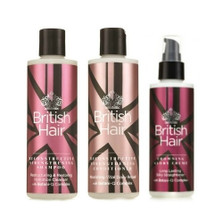 Фото British Hair Stylishly Sleek (011304 + 011306 + 011309) - Набор для придания волосам гладкости и шелковистости (шампунь, кондиционер, крем для волос) 3 поз