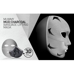 Фото Cailyn Mummy Mud Charcoal Lifting Mask - Глиняная маска-бандаж для лица, 4 шт