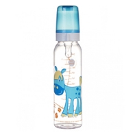 Canpol Cheerful animals - Бутылочка тритановая с силиконовой соской 12+, 250 мл