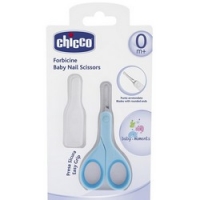 Chicco - Ножницы детские с закругленными концами, голубые комфортер для новорождённых зайчонок 30х27 см