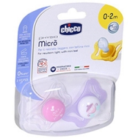 

Chicco Physio Micro - Пустышка силиконовая для принцессы от 0-2 месяцев, 2 шт