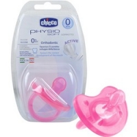 Chicco Physio Soft - Пустышка силиконовая розовая, с 0-6 месяцев, 1 шт