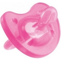 Chicco Physio Soft - Пустышка силиконовая, розовая, с 6-12 месяцев, 1 шт. - фото 1