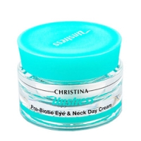 Christina Unstress Probiotic day cream for eye and Neck SPF8 - Дневной крем-пробиотик для кожи век и шеи, 30 мл plus size tops plus size madre star o neck t shirt tee in gray size 2xl l xl