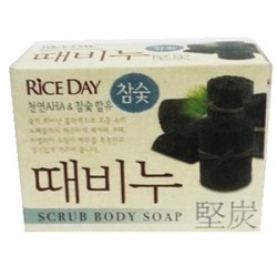 Фото Cj Lion Scrub Body Soap Pure Charcoal - Скраб-мыло туалетное Древесный уголь, 100