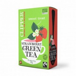 Фото Clipper - Чай Зеленый с клубникой Органик, 20 пакетов