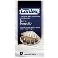 Contex Extra Sensation - Презервативы с крупными точками и ребрами, 12 шт duett презервативы dotted с точками 84