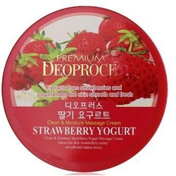 Фото Deoproce Premium Clean And Deep Strawberry Yogurt Cleansing Cream - Крем очищающий с экстрактом клубники, 300 гр