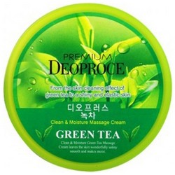 Фото Deoproce Premium Clean Moisture Green Tea Massage Cream - Крем массажный с экстрактом зеленого чая, 300 г