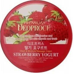 Фото Deoproce Premium Clean Moisture Strawberry Yogurt Massage Cream - Крем массажный с экстрактом клубники, 300 г