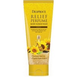 Фото Deoproce Relief Perfume Body Scrubwash Yellow - Скраб для тела с маслом семян подсолнуха, 200 г