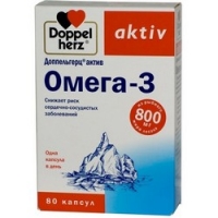 Doppelherz Aktiv - Омега-3 в капсулах, 80 шт doppelherz aktiv витамины для больных диабетом в таблетках 60 шт
