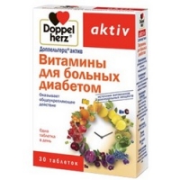 Doppelherz Aktiv - Витамины для больных диабетом в таблетках, 30 шт doppelherz aktiv глицин и в витамины 610 мг в капсулах 30 шт