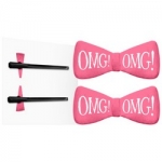 Фото Double Dare OMG! Hair Up Bow Pin Hot Pink - Заколки для фиксации волос во время косметических процедур, ярко-розовые