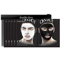 Double Dare OMG! Man In Black Facial Mask Kit - Двухкомпонентный комплекс мужских масок Детокс, упаковка 5 штук