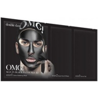 Double Dare OMG! Man In Black Peel Off Mask Kit - Трехкомпонентный комплекс мужских масок Смягчением и восстановление - фото 1