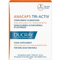 Ducray Аnacaps Tri-Activ Food Supplement - Капсулы для волос и кожи головы, 30 шт.