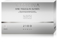 Crescina - Комплекс для женщин Follicular Islands 2100 (лосьон для стимуляции роста волос №10 + лосьон против выпадения волос №10) система от выпадения и для стимуляции роста для неокрашенных волос