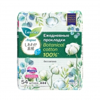 Фото Laurier - Женские прокладки на каждый день Botanical Cotton без запаха, 54 шт